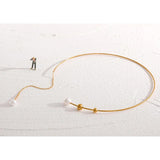 Pearl Drop Torques Necklace Collar Delicate Jewelry Women