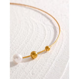 Pearl Drop Torques Necklace Collar Delicate Jewelry Women