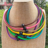 10mm Round Natural Freshwater Pearl Yoga Silicone Necklace