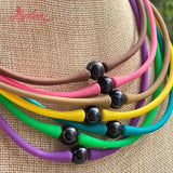 10mm Round Natural Freshwater Pearl Yoga Silicone Necklace