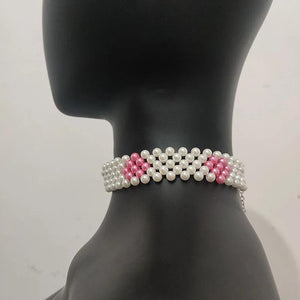 Summer Heart Bead Pearl Choker For Women