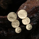 Geometric Disc Drop Earrings for Women Silver Statement Jewelry