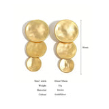 Geometric Disc Drop Earrings for Women Silver Statement Jewelry