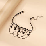 Lace Choker Necklace Iron Chain Pearl Tassel Women Jewelry