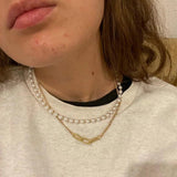 Geometric Pearl Necklace Hip Hop Style Men and Women Jewelry
