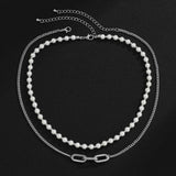 Geometric Pearl Necklace Hip Hop Style Men and Women Jewelry