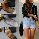 Wolf Fox Tail Fur Keychain Fluffy Pompom Pendant Key Ring Holder Gift