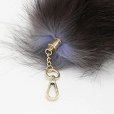 Wolf Fox Tail Fur Keychain Fluffy Pompom Pendant Key Ring Holder Gift