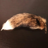 Wolf Fox Tail Fur Keychain Fluffy Pompom Pendant Key Ring Holder Gift