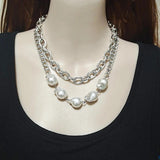 Punk Layered Pearl Necklace Women's Jewelry Vintage Bridal Wedding Gift