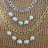 Punk Layered Pearl Necklace Women's Jewelry Vintage Bridal Wedding Gift
