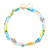Colorful Beads Necklace Acrylic Pearl Short Necklaces Clavicle Chain