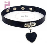 Sexy PU Leather Heart Choker Collar Harajuku Punk Rock Cosplay Goth