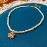 Vintage Sweet Beimu Pendant Pearl Necklaces Choker Jewelry