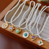 Vintage Sweet Beimu Pendant Pearl Necklaces Choker Jewelry