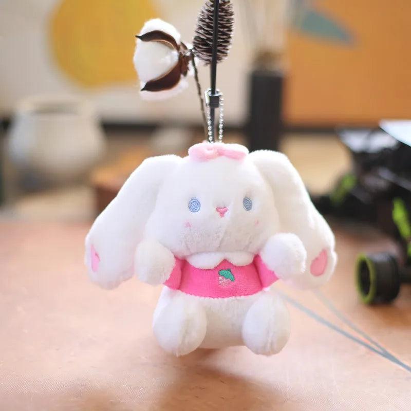 Pink Rabbit Pendant Trinket Key Chain Cute Bunny Plush Dolls Keychain