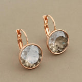 Rose 14mm Round Dangle Earrings - Gift for Her