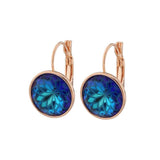 Rose 14mm Round Dangle Earrings - Gift for Her