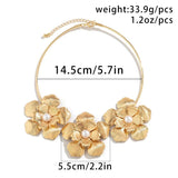 Vintage Punk Pearl Rose Flower Pendant Necklace