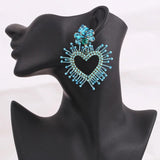 Boho Beads Heart Drop Earrings for Women