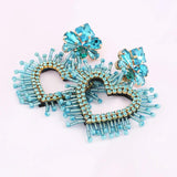 Boho Beads Heart Drop Earrings for Women