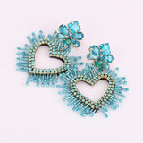 Boho Beads Heart Drop Earrings for Women