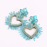 Boho Beads Heart Drop Earrings for Women