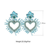 Boho Beads Heart Drop Earrings for Women