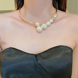 Exaggerated Pearl Beads Choker Necklace Wedding Accessories