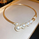 Exaggerated Pearl Beads Choker Necklace Wedding Accessories