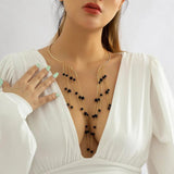 Personality Pearl Tassel Pendant Necklace Silver Plated Torque