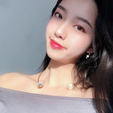 Torque Big Pearl & Crystal Choker Necklace for Women