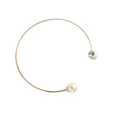 Torque Big Pearl & Crystal Choker Necklace for Women