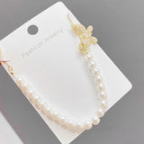 Butterfly Clavicle Chain Pearl Necklace with Zircon Cat's Eye