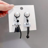 Pearl Bag Flower Drop Earrings Dangles Jewelry