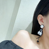 Pearl Bag Flower Drop Earrings Dangles Jewelry