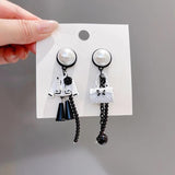 Pearl Bag Flower Drop Earrings Dangles Jewelry