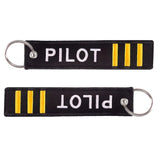 5PCS Remove Before Flight Keychain Tag Embroidery Aviation Gift Key Ring