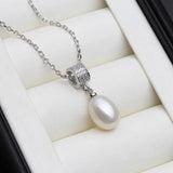 Freshwater Pearl Necklace 925 Sterling Silver Circle Pearl Pendant