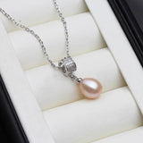 Freshwater Pearl Necklace 925 Sterling Silver Circle Pearl Pendant