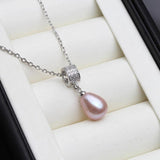 Freshwater Pearl Necklace 925 Sterling Silver Circle Pearl Pendant