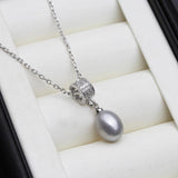 Freshwater Pearl Necklace 925 Sterling Silver Circle Pearl Pendant