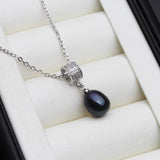 Freshwater Pearl Necklace 925 Sterling Silver Circle Pearl Pendant