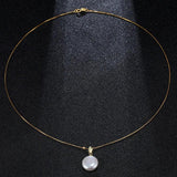 Baroque Button Pearl Pendant Necklace 10-12mm 925 Sterling Silver for Women