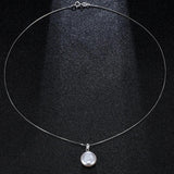 Baroque Button Pearl Pendant Necklace 10-12mm 925 Sterling Silver for Women