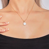 Baroque Button Pearl Pendant Necklace 10-12mm 925 Sterling Silver for Women
