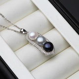 Grey Pearl Pendant 925 Silver Anniversary Gift