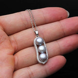 Grey Pearl Pendant 925 Silver Anniversary Gift