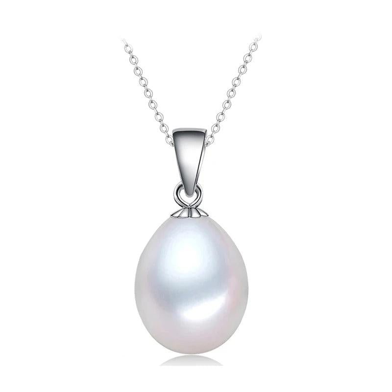 925 Silver Freshwater Pearl Necklace Pendant Women Birthday Gift