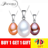 925 Silver Freshwater Pearl Necklace Pendant Women Birthday Gift